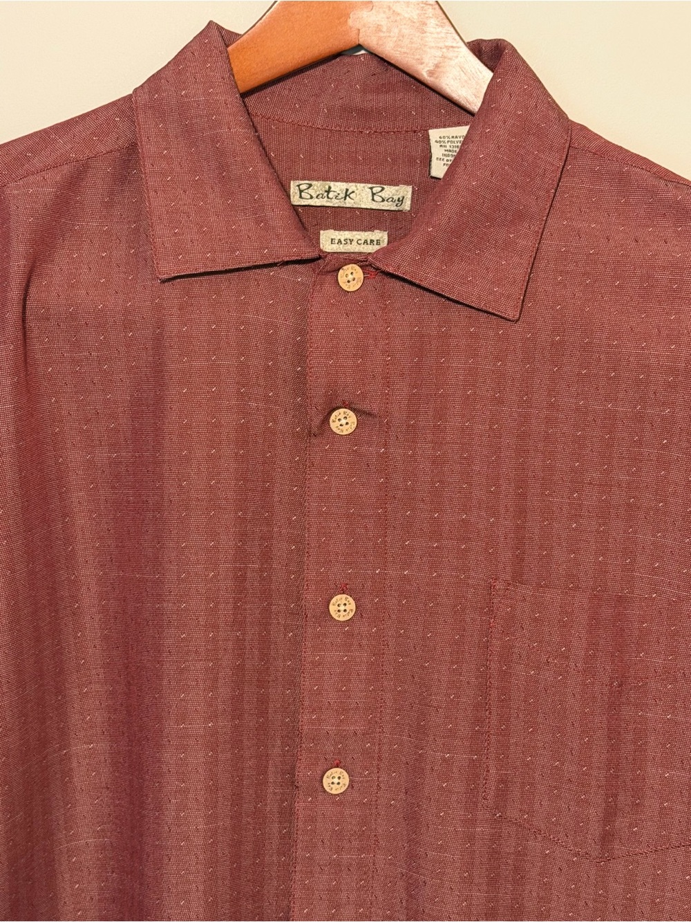 Batik Bay Island Style Men's Rust Short-Sleeve Button-Up Shirt